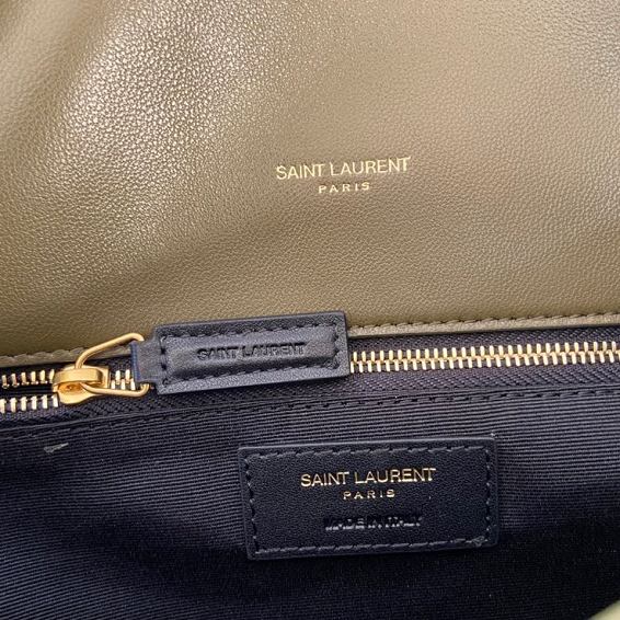 YSL original lambskin puffer medium bag 577475 dark green