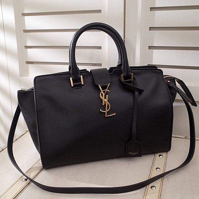 YSL original calfskin small cabas bag 394461 black
