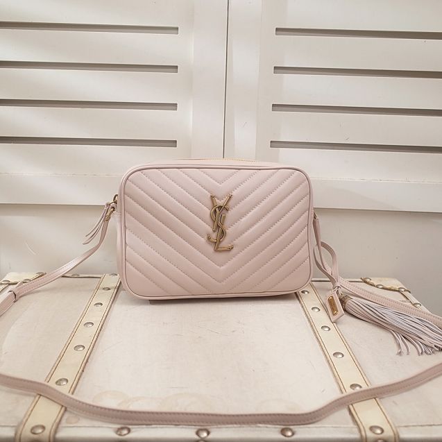 YSL original calfskin lou camera bag 520534 white