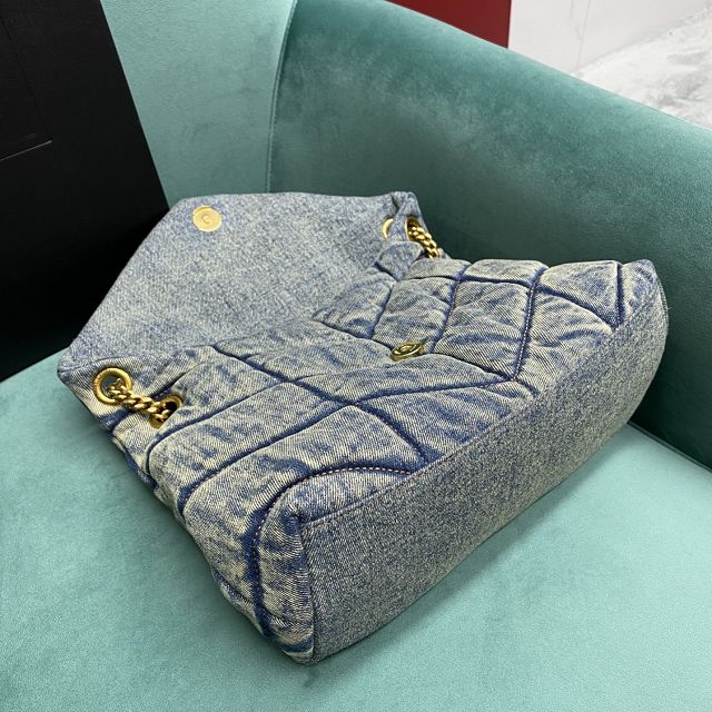 YSL original denim puffer small bag 577476 blue