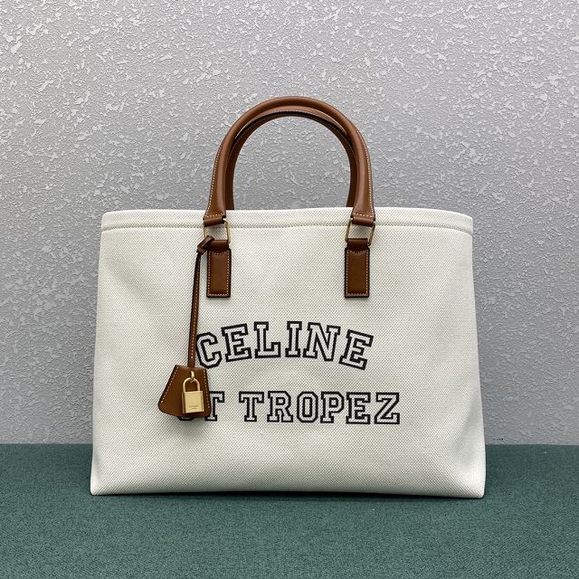 Celine original textile cabas tote 190062 white