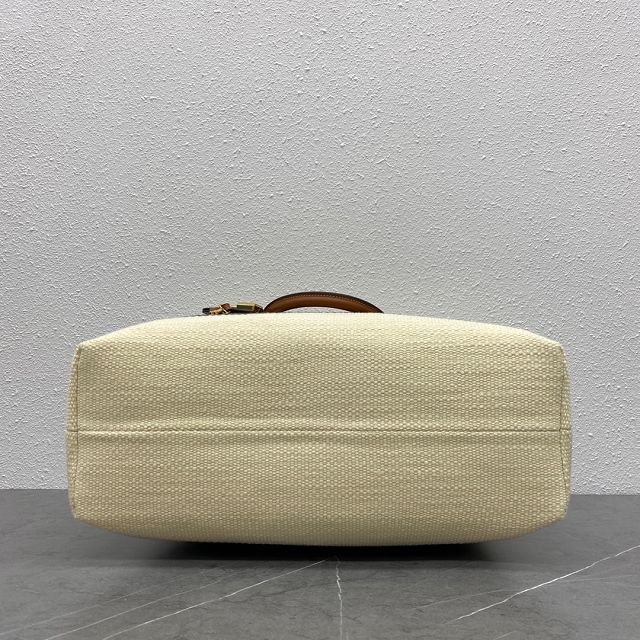 Celine original textile cabas tote 190062 white&black