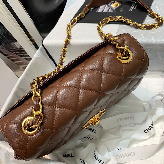 CC original lambskin medium classic flap bag A01088 brown