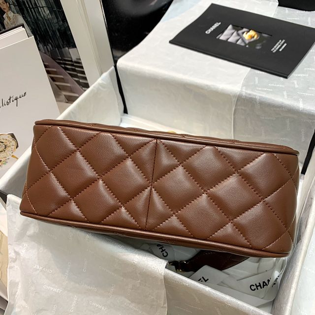 CC original lambskin medium classic flap bag A01088 brown