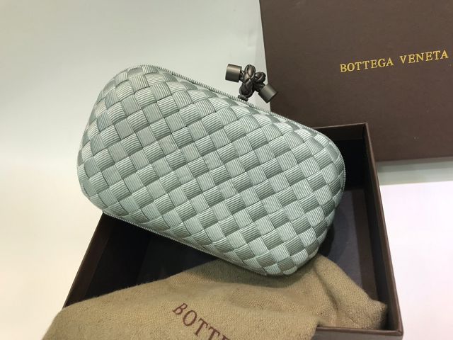 BV original silk knot clutch 113085-2 light grey