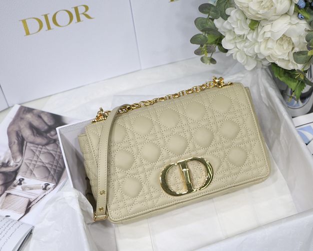 Dior original calfskin medium caro bag M9242 beige