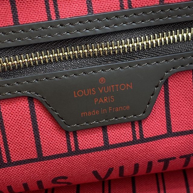 Louis vuitton original damier ebene neverfull gm N41357 red
