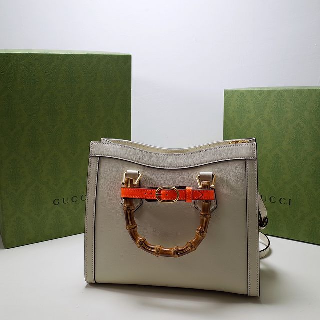 2022 GG original calfskin diana small tote bag 660195 white