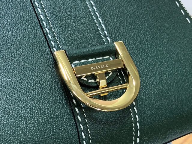 Delvaux original grained calfskin brillant bag MM AA0555 emerald green