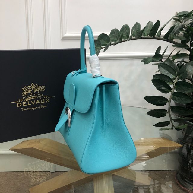 Delvaux original grained calfskin brillant bag MM AA0555 lake blue