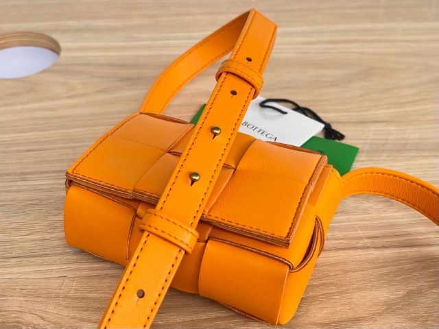 BV original lambskin mini cassette bag 666688 orange