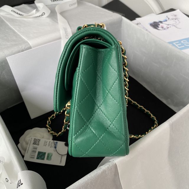 CC original lambskin medium flap bag A01112 green