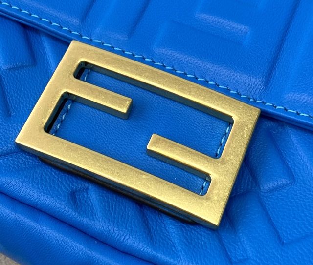 Fendi original lambskin mini baguette bag 8BS017 blue