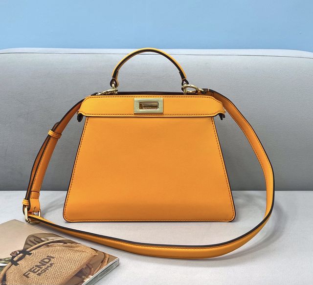 Fendi original calfskin small peekaboo ISeeU bag 8BN327 orange