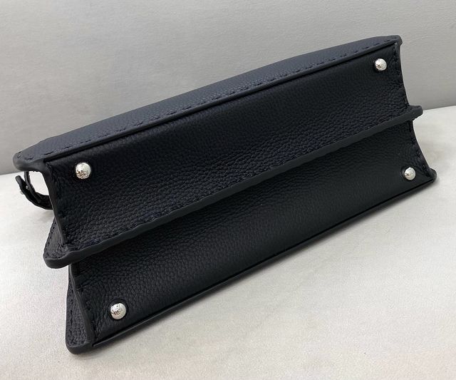 Fendi original grained calfskin medium peekaboo ISeeU bag 8BN321 black