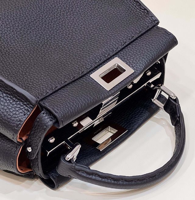 Fendi original grained calfskin small peekaboo bag 8BN244 black