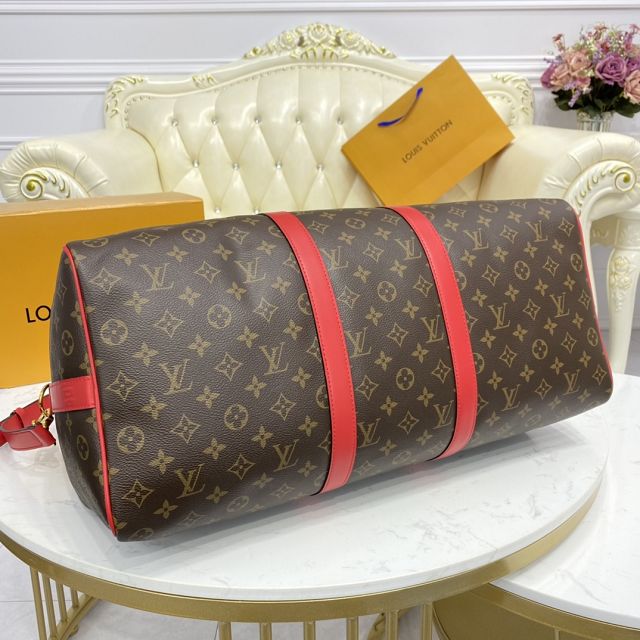 Louis vuitton original monogram canvas keepall 50 M46259 red