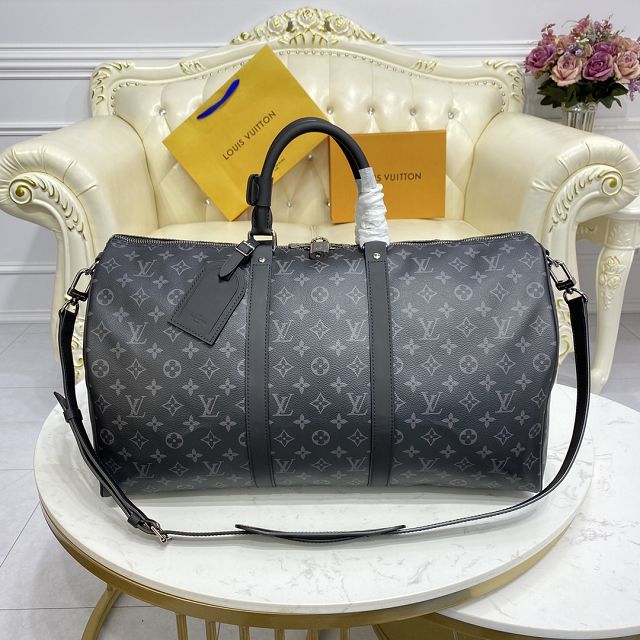Louis vuitton original monogram eclipse keepall 50 bag m40568 black