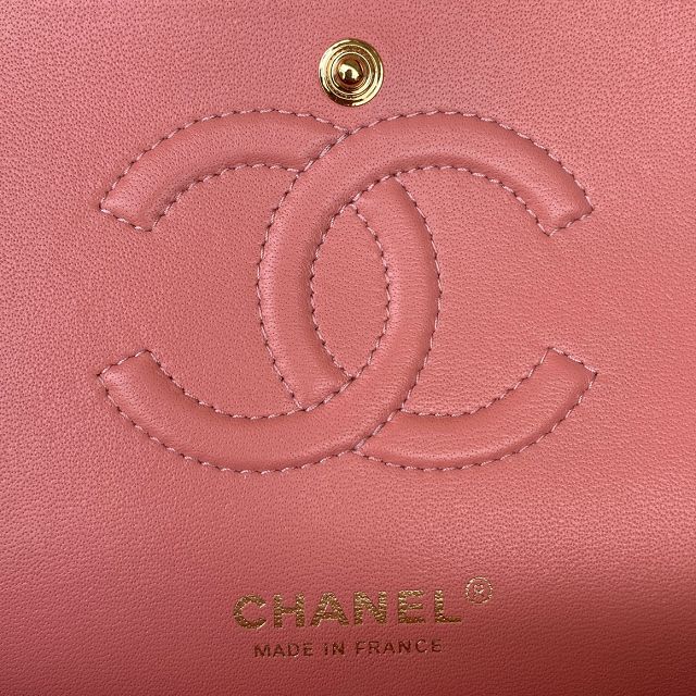 CC original lambskin calfskin medium flap bag A01112 pink