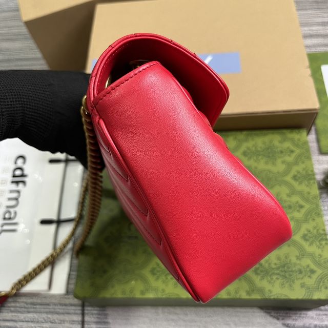 GG original calfskin marmont small shoulder bag 443497 red