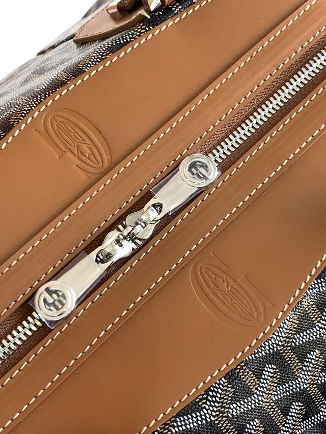 Goyard original canvas&calfskin bowling 45 bag GY0032 black&tan