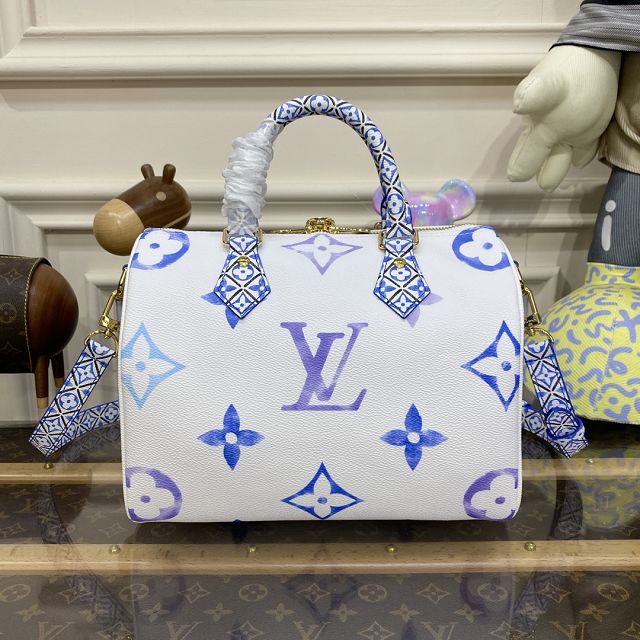 Louis vuitton original monogram canvas speedy 25 M23073 blue