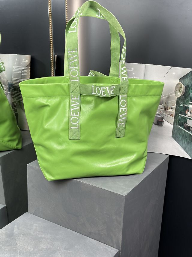 Loewe original calfskin fold shopper bag B507X23 green