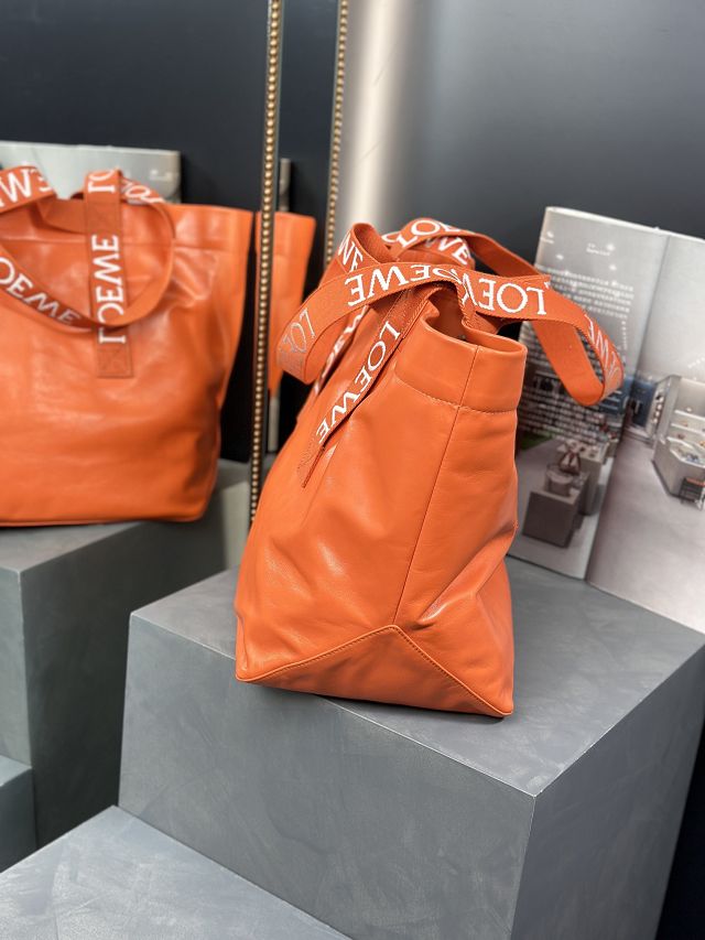 Loewe original calfskin fold shopper bag B507X23 orange