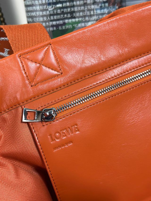 Loewe original calfskin fold shopper bag B507X23 orange