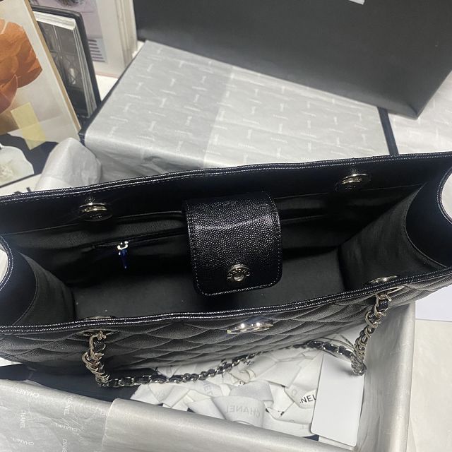 2024 CC original grained shopping bag AS4406 black