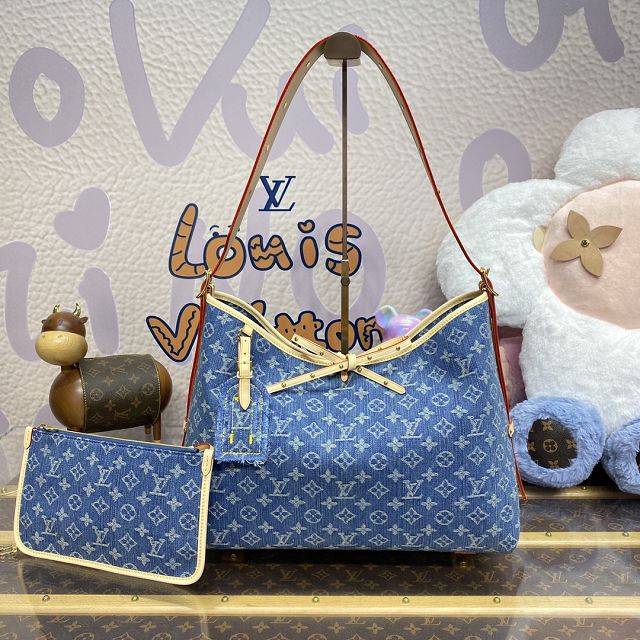 Louis vuitton original denim carryAll MM M46855 blue