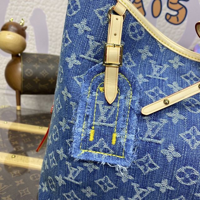 Louis vuitton original denim carryAll MM M46855 blue