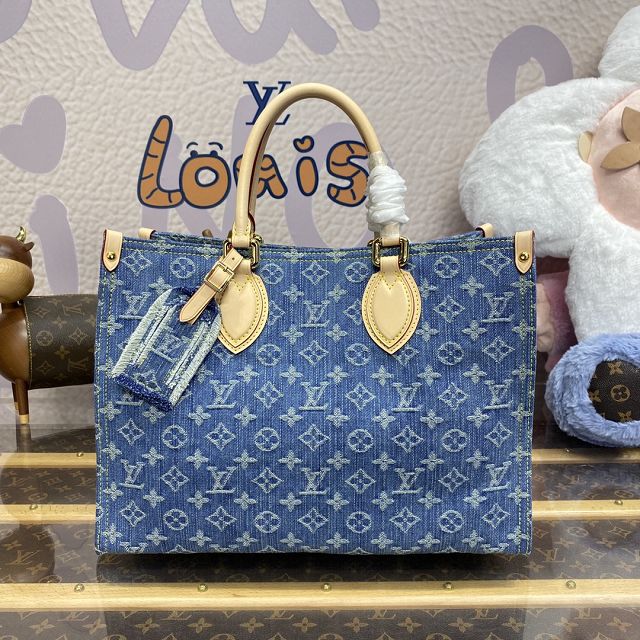 Louis vuitton original denim onthego mm M46871 blue