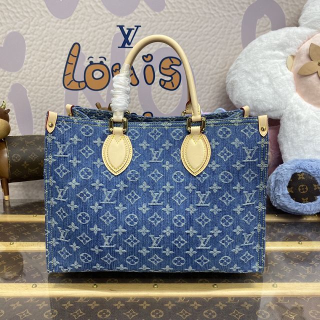 Louis vuitton original denim onthego mm M46871 blue