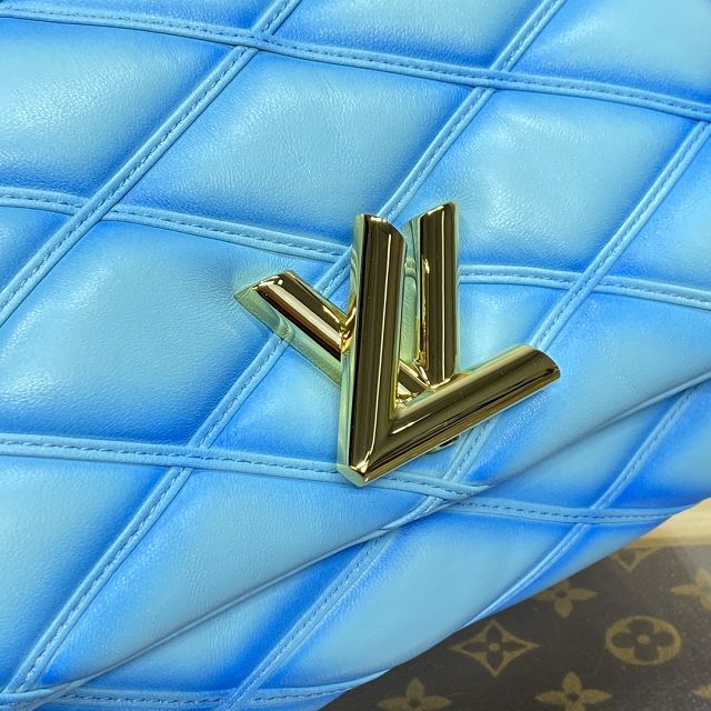 Louis vuitton original lambskin GO-14 medium handbag M24185 blue