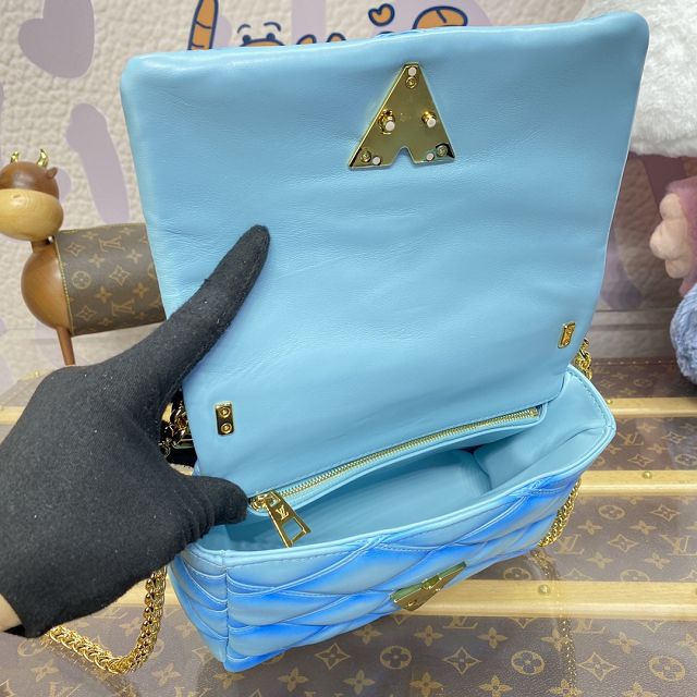 Louis vuitton original lambskin GO-14 medium handbag M24185 blue