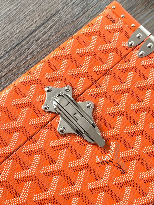 Goyard original canvas cassette trunk bag GY0102 orange