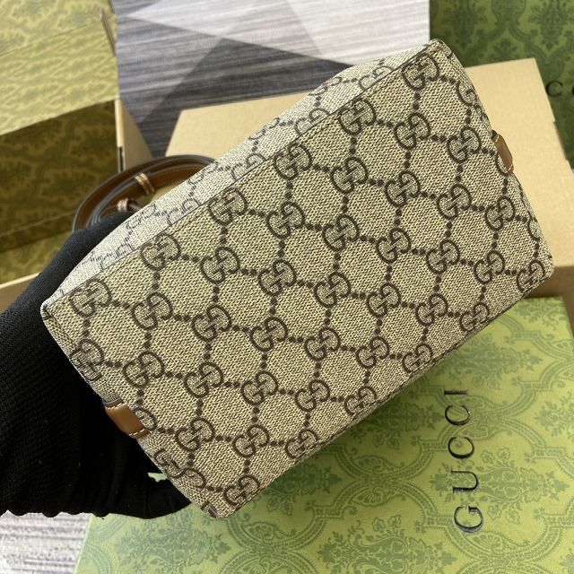 GG original fabric emblem mini bucket bag 815118 brown