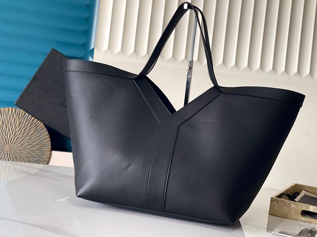 YSL original calfskin Y tote shopping bag 817602 black