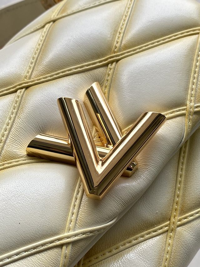 Louis vuitton original lambskin GO-14 small handbag M12338 white