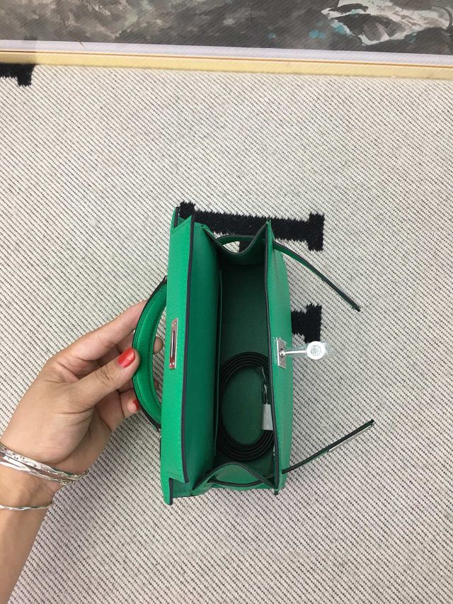 Hermes original chevre mini kelly 19 bag KG0019 bamboo