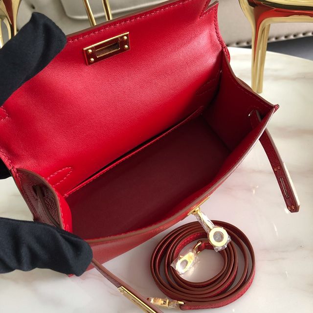 Hermes original chevre mini kelly 19 bag KG0019 red