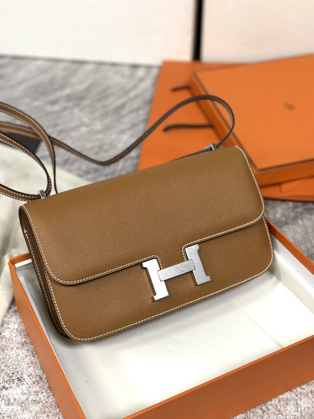 Hermes original epsom leather constance elan bag C026 gold brown