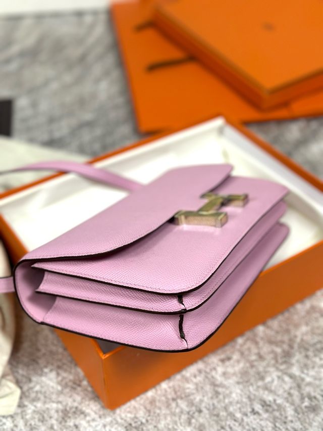 Hermes original epsom leather constance elan bag C026 mauve sylvestre