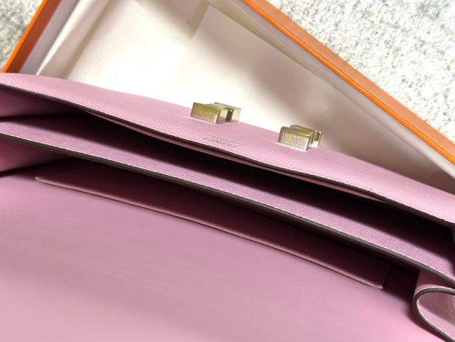 Hermes original epsom leather constance elan bag C026 mauve sylvestre