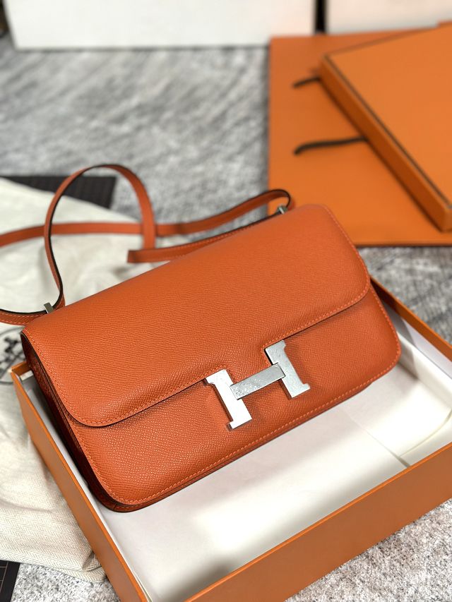 Hermes original epsom leather constance elan bag C026 orange