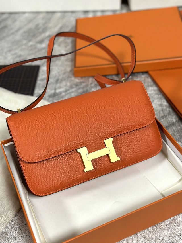 Hermes original epsom leather constance elan bag C026 orange