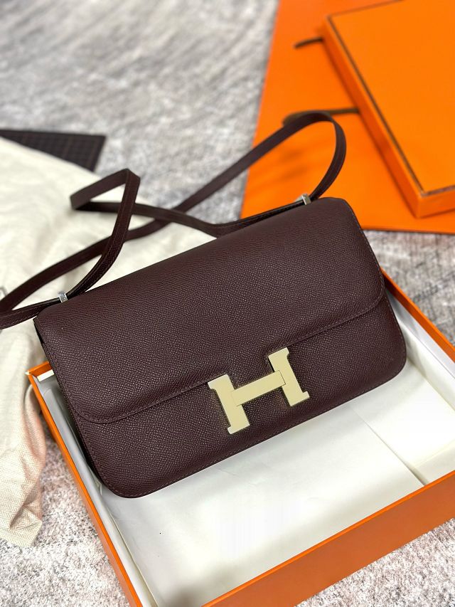 Hermes original epsom leather constance elan bag C026 rouge sellier
