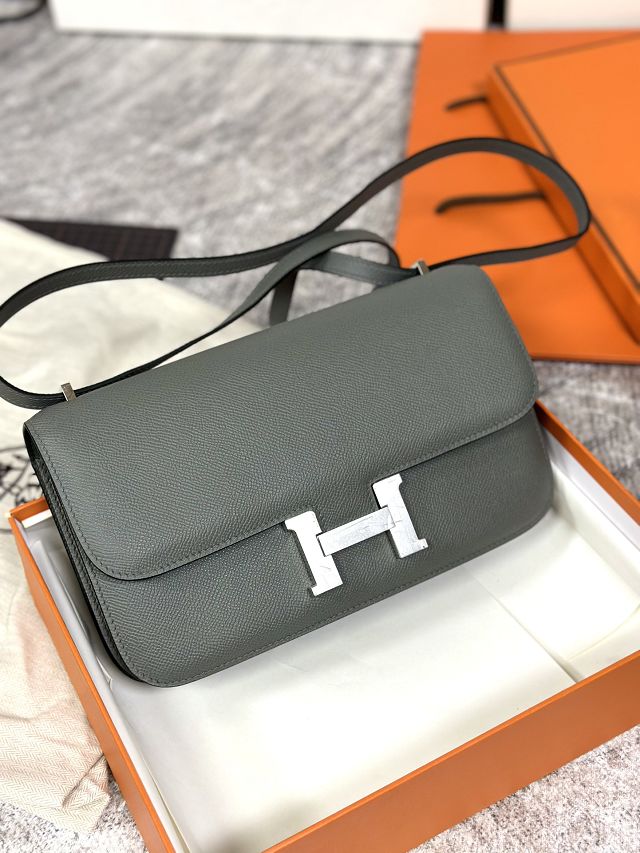 Hermes original epsom leather constance elan bag C026 vert amande 