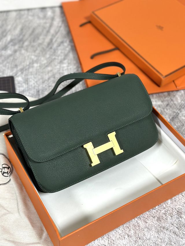 Hermes original epsom leather constance elan bag C026 vert anglais